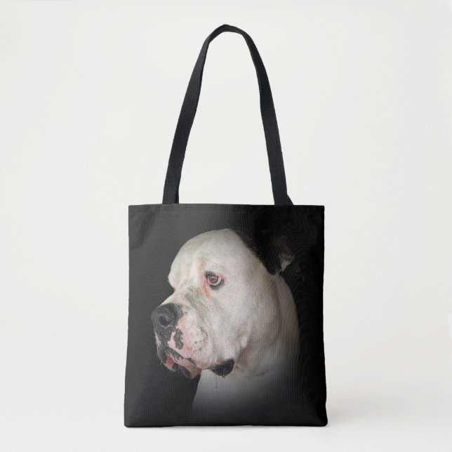 Bolsa Tote Buldogue Americano em Preto (Frente)