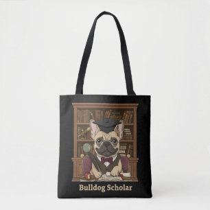 Bolsa Tote Buldogue Erudito   Adorável Professor Buldogue Fra