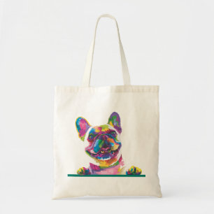 Bolsa Tote Buldogue francês colorido