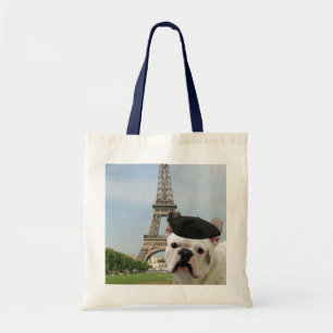 Bolsa Tote Buldogue francês na sacola de Paris