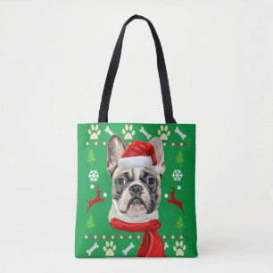 Bolsa Tote Buldogue Francês - Natal Feio