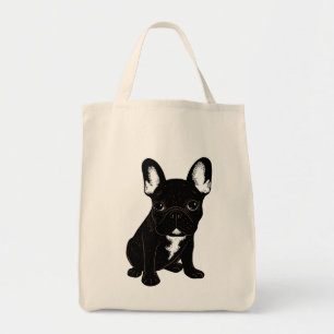 Bolsa Tote Buldogue francês rajado