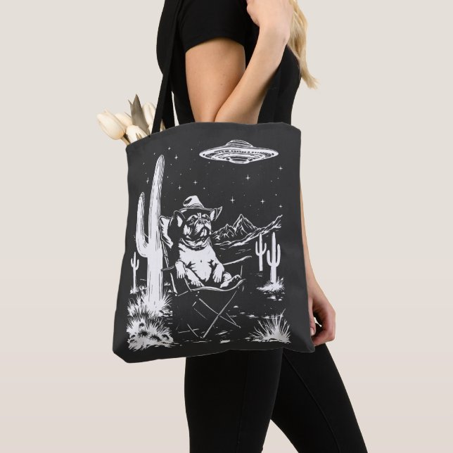 Bolsa Tote Buldogue francês UFO (Close Up)