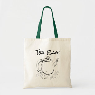 Bolsa Tote Bule do saquinho de chá com folhas de chá