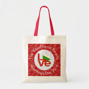 Bolsa Tote Bulgarian Flag Red Letters LOVE White on Red
