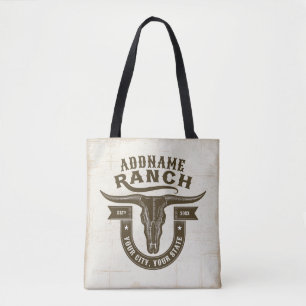 Bolsa Tote Bull Steer Skull Western Ranch