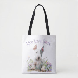 Bolsa Tote Bull Terrier Dog Mãe Floral