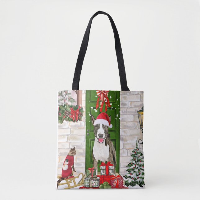 Bolsa Tote Bull Terrier Dog Natal (Frente)