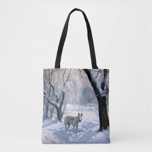 Bolsa Tote Bull Terrier Que Neve Natal (Frente)