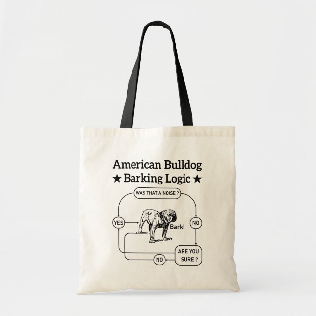 Bolsa Tote Bulldog Americano Lógica de Latido Amantes de Cach (Frente)