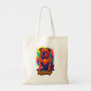 Bolsa Tote Bulldog Colorido Pop Art – Cachorro Neon Vibrante