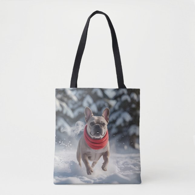 Bolsa Tote Bulldog Elegante francês para os ombros (Frente)