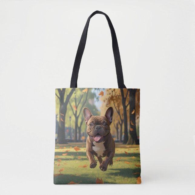 Bolsa Tote Bulldog Elegante francês para os ombros (Frente)