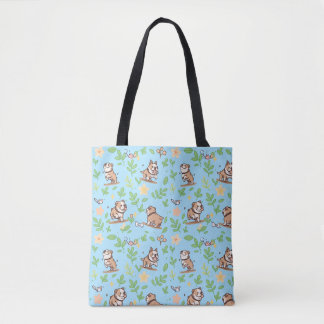 Bolsa Tote Bulldog Floral Arejada de Primavera Ama
