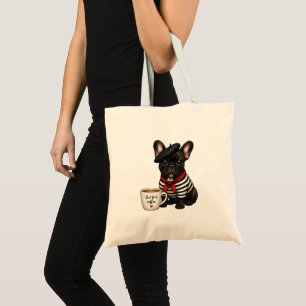 Bolsa Tote Bulldog Francês com café