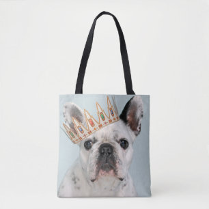 Bolsa Tote Bulldog Francês com Coroa
