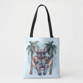 Bolsa Tote Bulldog Francês em Top Havaiano