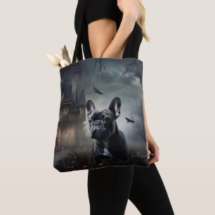 Bolsa Tote Bulldog Francês Halloween Assustador