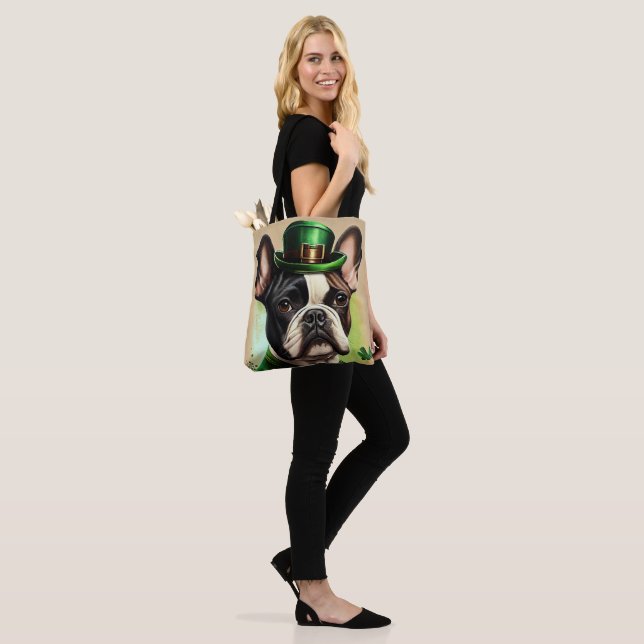 Bolsa Tote Bulldog francês na Rua. (No(a) Modelo)