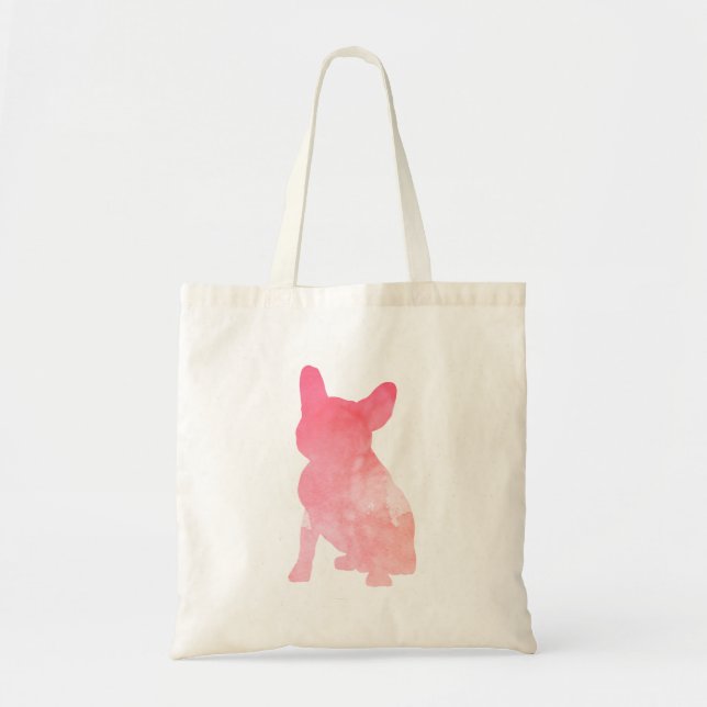 Bolsa Tote Bulldog francês rosa - Frenchie (Frente)