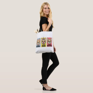 Bolsa Tote Bulldog Francês Três Humores
