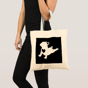 Bolsa Tote Bulldog Francês Yoga Love Heart Frenchie Workout