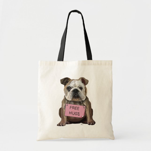 Bolsa Tote Bulldog Free Hugs (Frente)