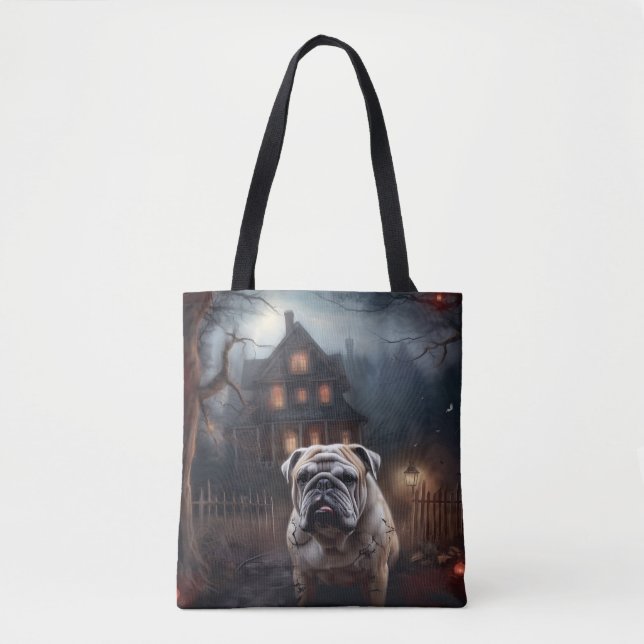 Bolsa Tote Bulldog Halloween Scary (Frente)