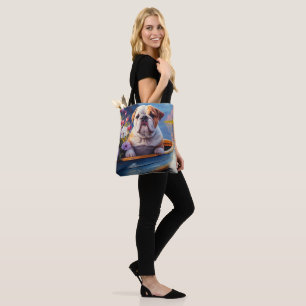 Bolsa Tote Bulldog Inglês em uma Paddle: Uma Aventura Cênica