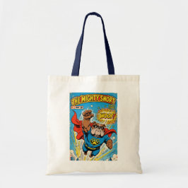 Bolsa Tote Bulldog Superhero Flying with Cape