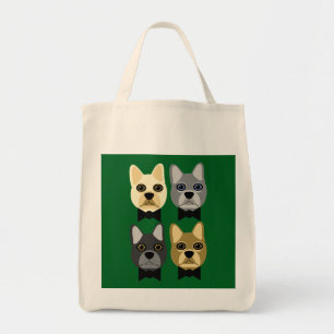 Bolsa Tote Bulldogs Franceses Verde
