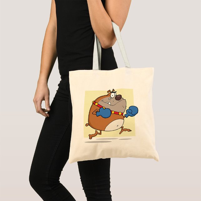 Bolsa Tote Bulldogue Cartoonista Engraçado Boxer Cachorro (Criador carregado)