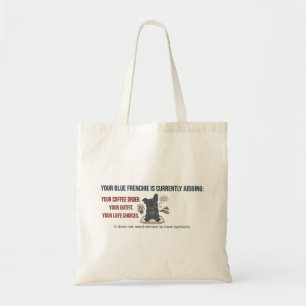 Bolsa Tote Bulldogue Francês Azul Julgando Design de Mãe de C