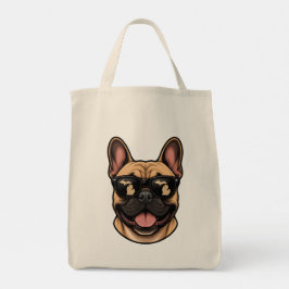Bolsa Tote Bulldogue Francês de Michigan Usando Óculos de Sol