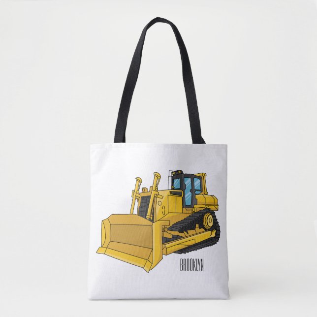 Bolsa Tote Bulldozer cartoon illustration (Frente)