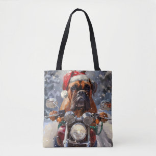 Bolsa Tote Bullmastiff Dog Andando na Moto Natal