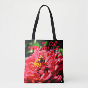 Bolsa Tote Bumble floral de coral vermelho elegante