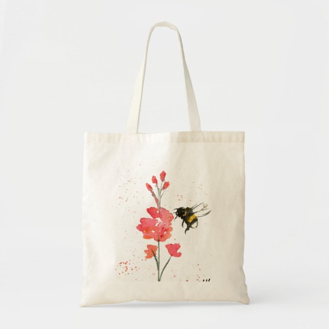 Bolsa Tote Bumblebee flor (Frente)