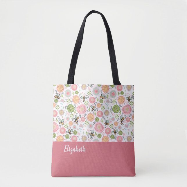 Bolsa Tote Bumblebee Floral (Frente)