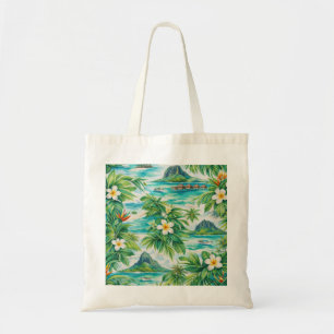 Bolsa Tote Bungalow Sobre Água Plumeria Laguna Tropical de Ma