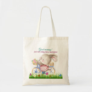 Bolsa Tote Bunny Bike Tote Bag