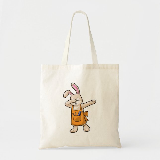 Bolsa Tote Bunny como cabeleireiro com comb e tesoura (Frente)