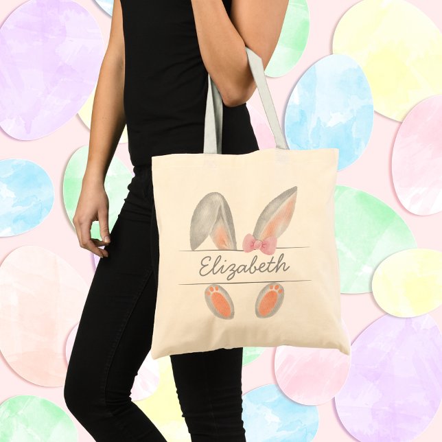 Bolsa Tote Bunny Ears Páscoa Personalizada (Criador carregado)
