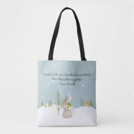 Bolsa Tote Bunny, pergunto-me se a neve
