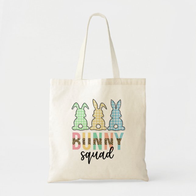 Bolsa Tote Bunny Squad | Coelhinho De Caça De Ovo De Páscoa (Frente)