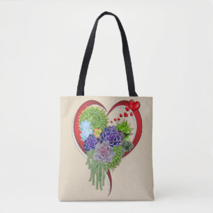 Bolsa Tote Buquê-amantes-de-casamento-suculentos