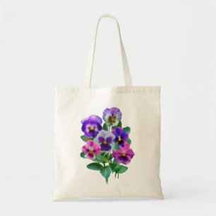 Bolsa Tote Buquê da Flor de Pansy Violets