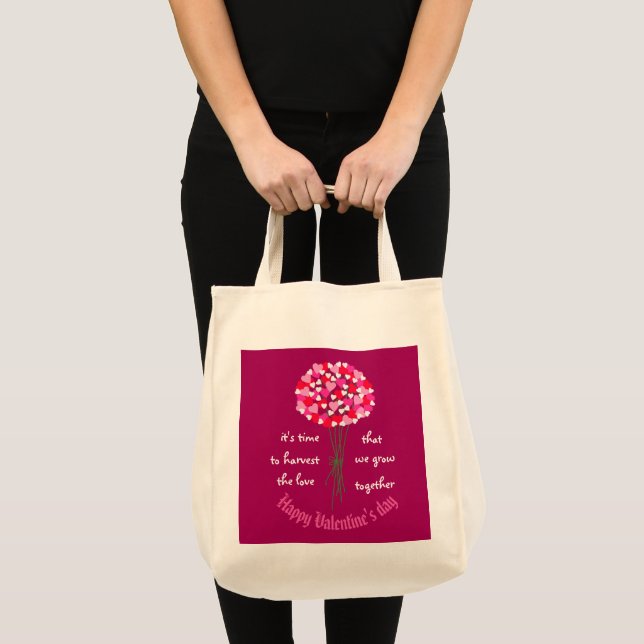 Bolsa Tote Buquê das flores do amor do Namorados (Frente (produto))