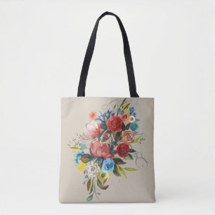 Bolsa Tote Buquê de Aquarela Doce