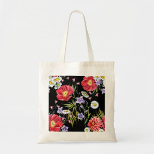 Bolsa Tote Buquê de Aquarela: Padrão sem costura